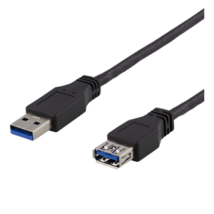 Deltaco USB-A 3.1 Gen1 Förlängningskabel hane till hona, 1m - Svart