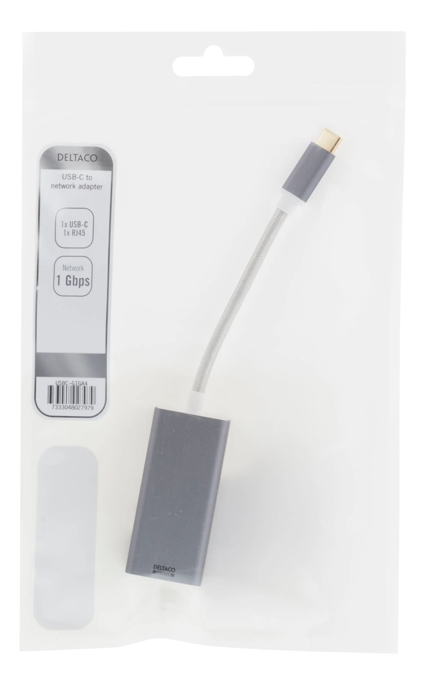 Deltaco USB-C Nätverksadapter, Gigabit - Grå - Bild 2