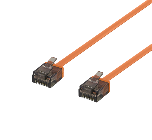 DELTACO Cat6a patchkabel, flat, 1m, orange