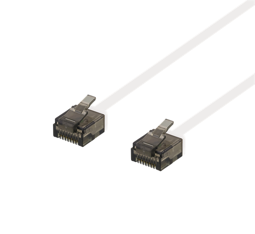 DELTACO Cat6a patchkabel, flat, 1,5m, vit