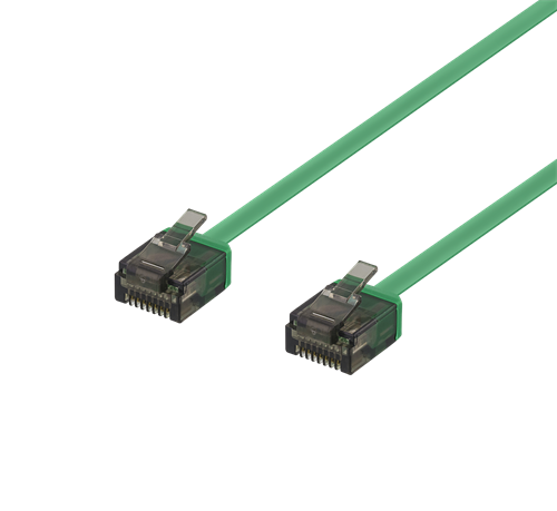 DELTACO Cat6a patchkabel, flat, 2m, grön
