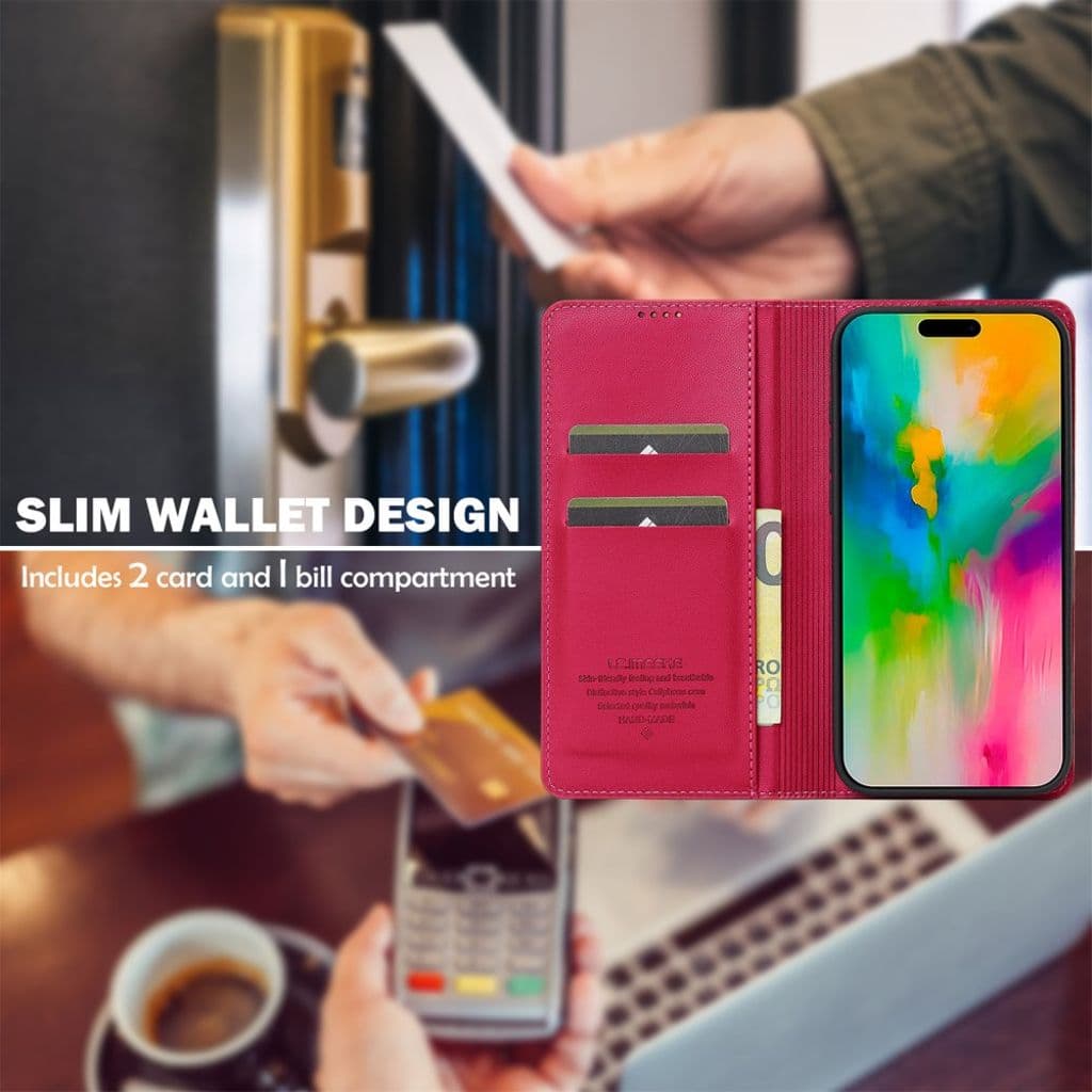 LC.IMEEKE iPhone 17 Plånboksfodral – Rosa - Bild 5