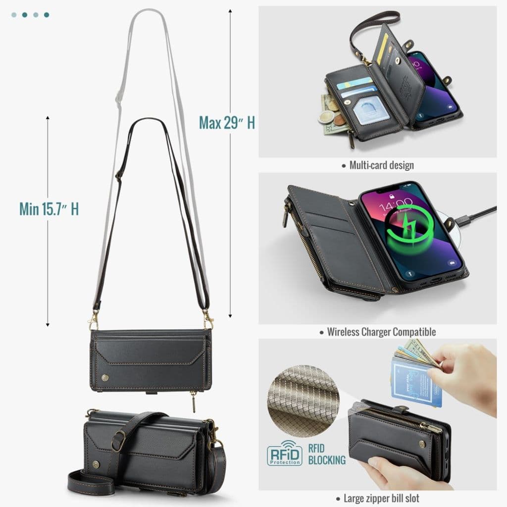 iPhone 13 Plånboksfodral Korthållare – Svart - Bild 6