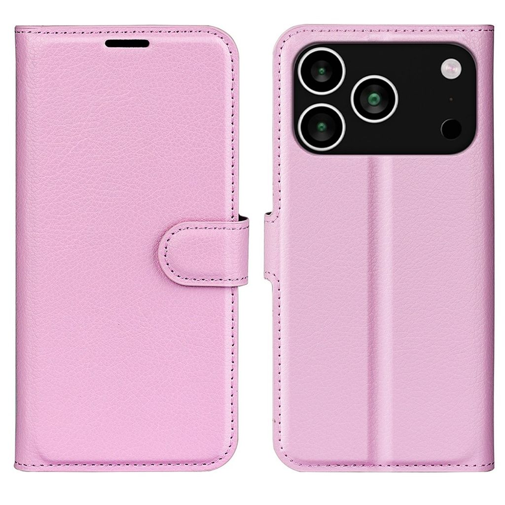 AMORUS Plånboksfodral i PU-läder till iPhone 18 Pro Max/17 Pro Max - Ljusrosa