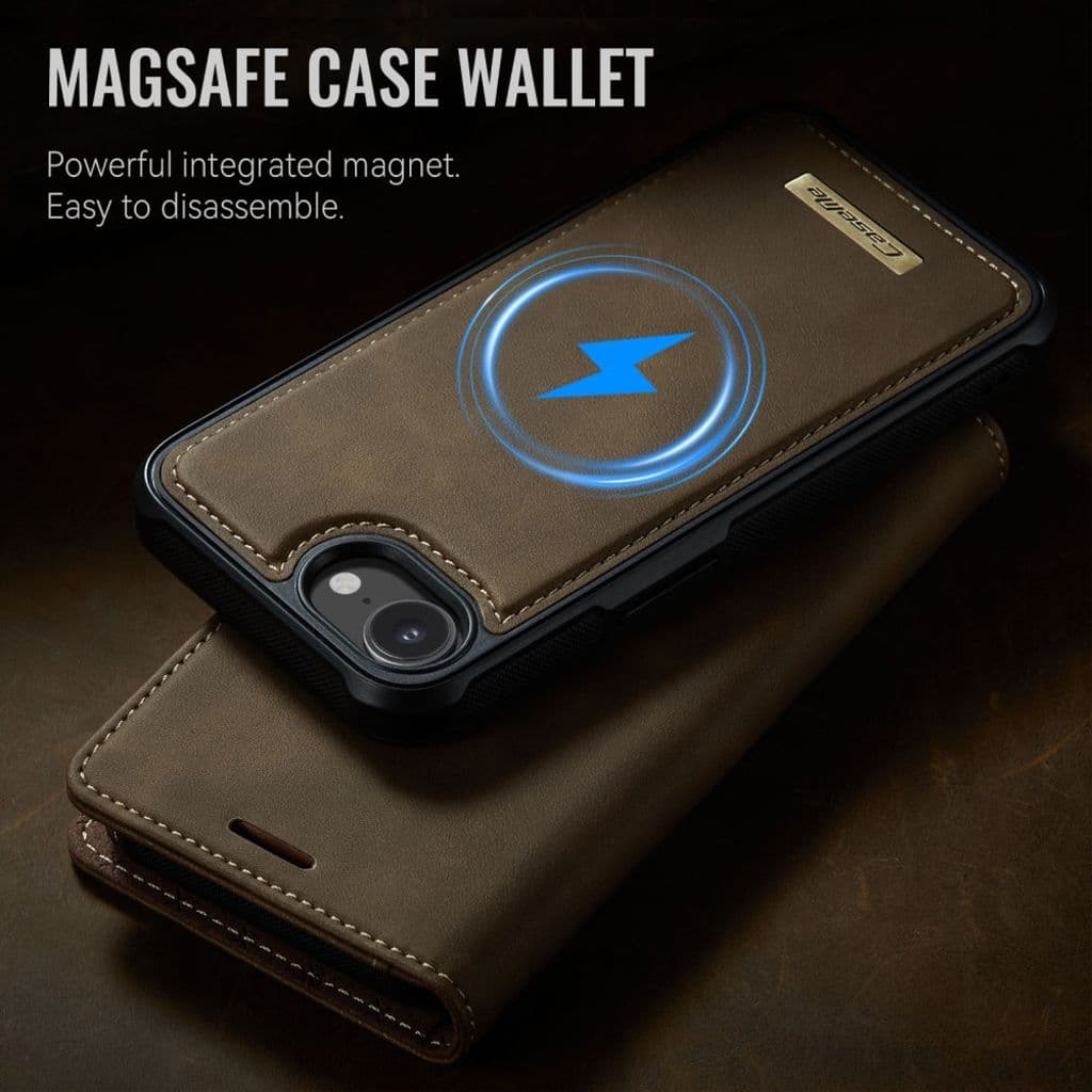 CASEME iPhone 16e Plånboksfodral MagSafe-kompatibel RFID-blockering – Brun - Bild 10