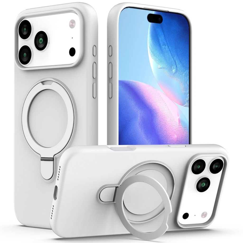 iPhone 18 Pro Max/17 Pro Max MagSafe Skal med ringställ - Vit