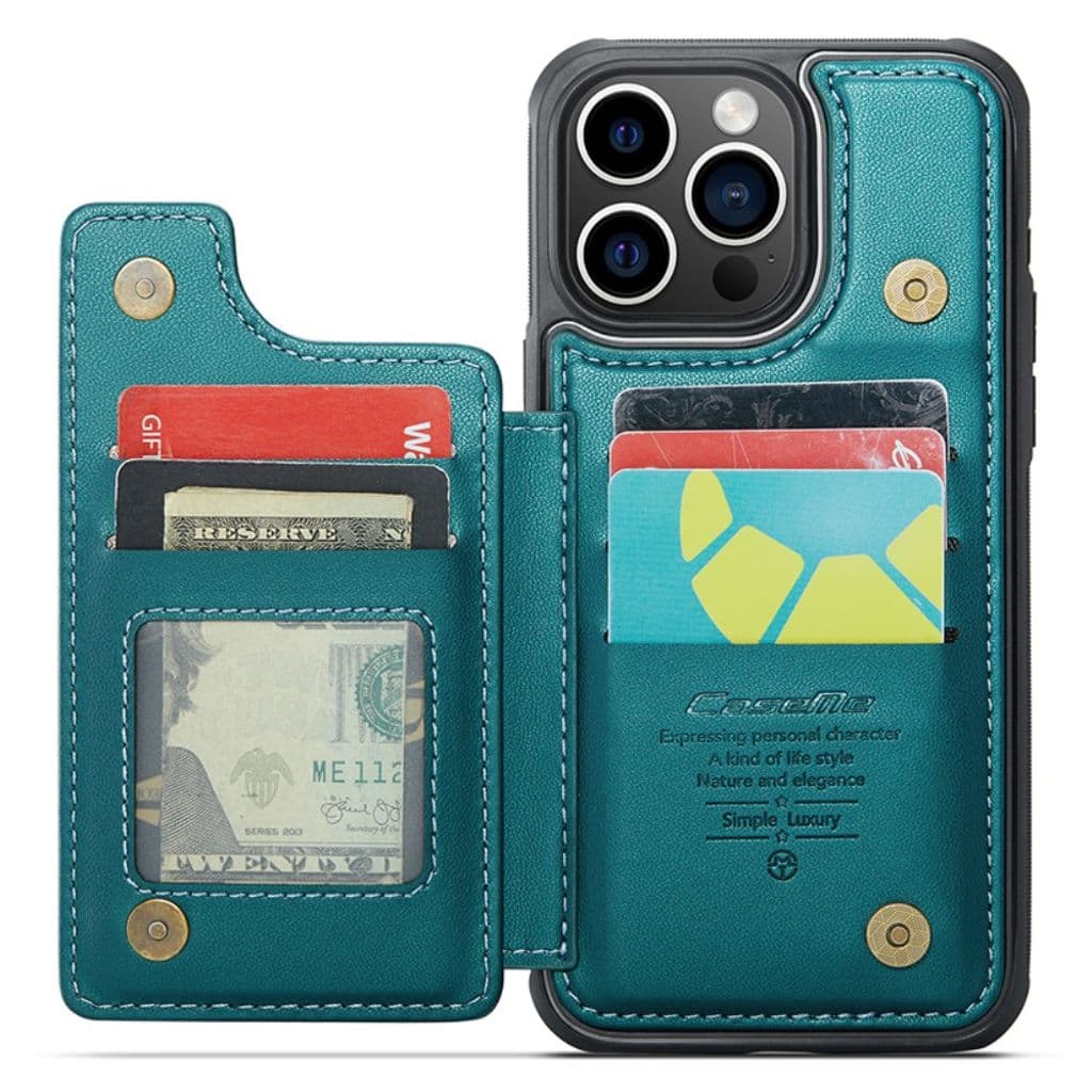 CASEME iPhone 15 Pro Max Skal med 5 Kortfack - Grön - Bild 2
