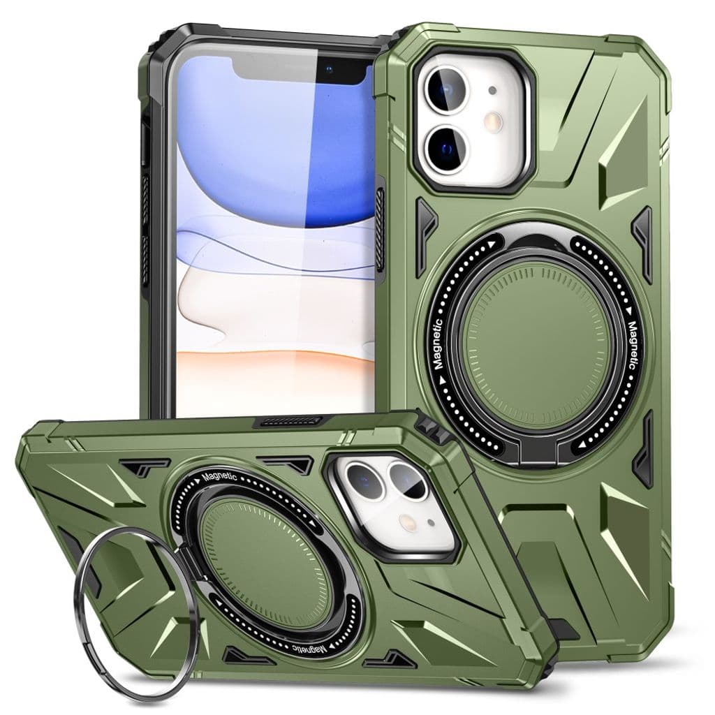 iPhone 11 Skal med Stativ - Mörkgrön