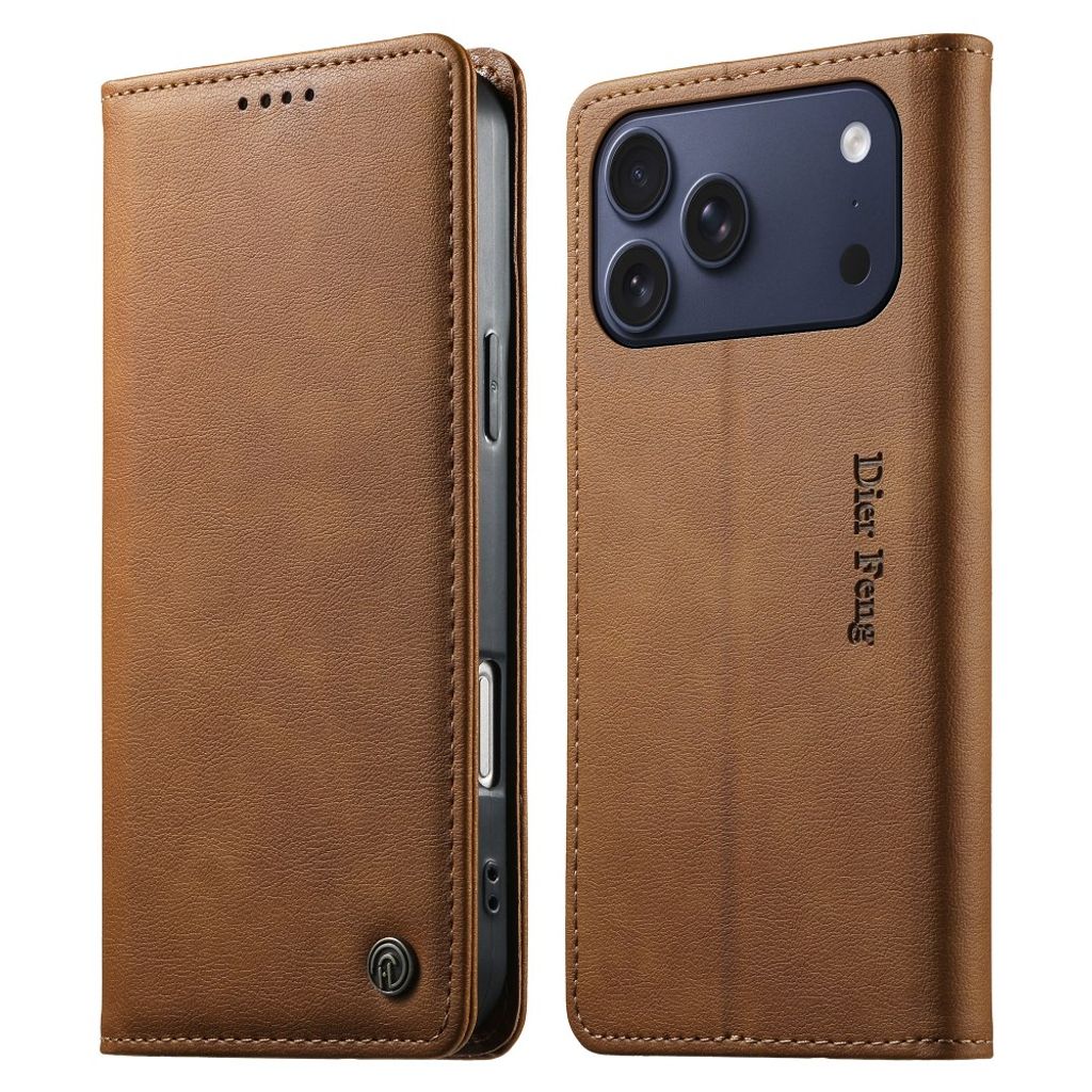 DIERFENG iPhone 18 Pro Max/17 Pro Max Plånboksfodral - Brun