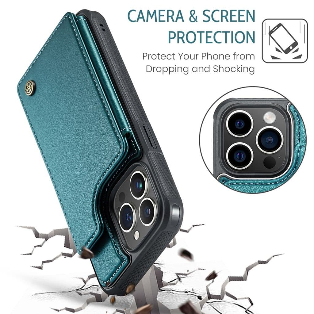 CASEME iPhone 15 Pro Max Skal med 5 Kortfack - Grön - Bild 7