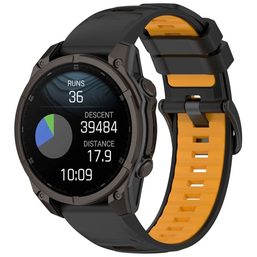 Garmin Fenix 8 43mm etc. Klockarmband - Svart, Orange - Bild 4