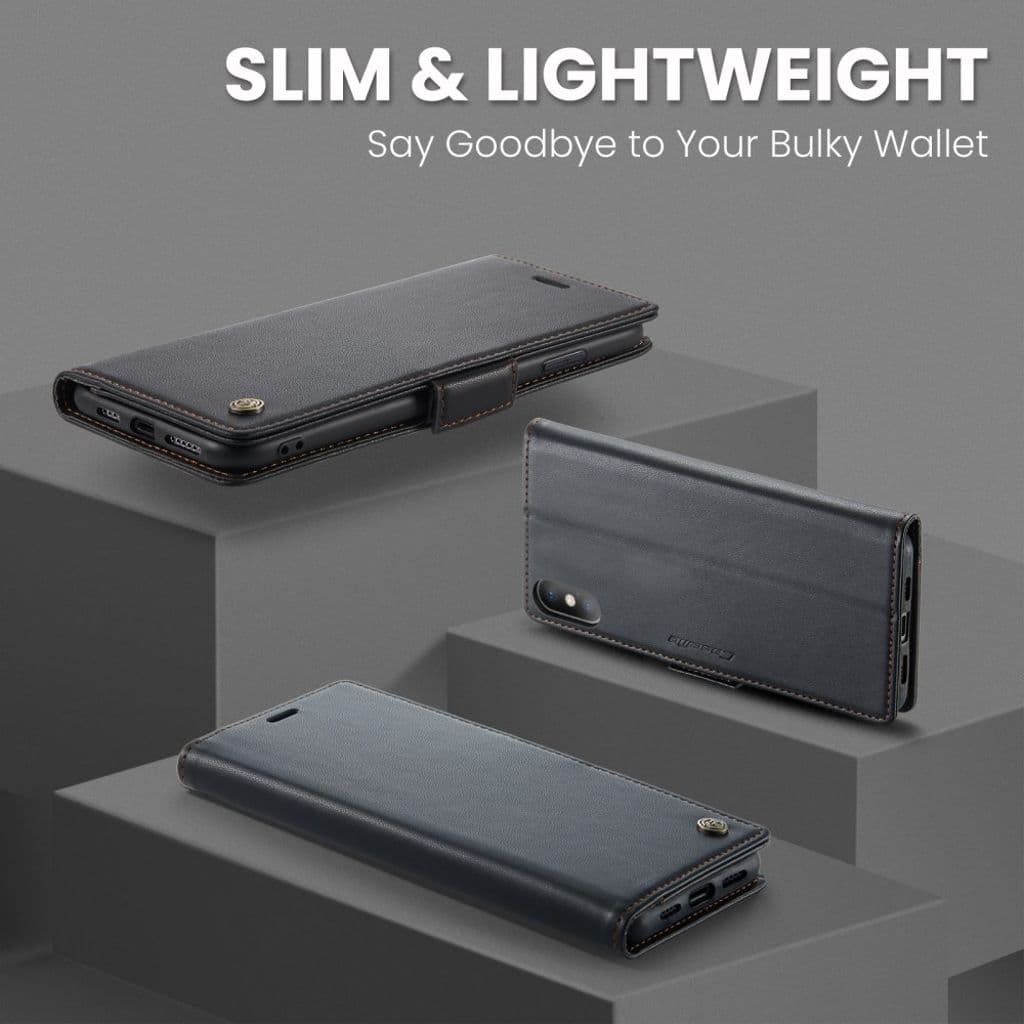 CASEME iPhone XS Max Plånboksfodral RFID-blockerande 3 Kortfack – Svart - Bild 11