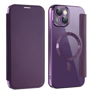 AMORUS iPhone 15 Fodral med MagSafe - Mörklila