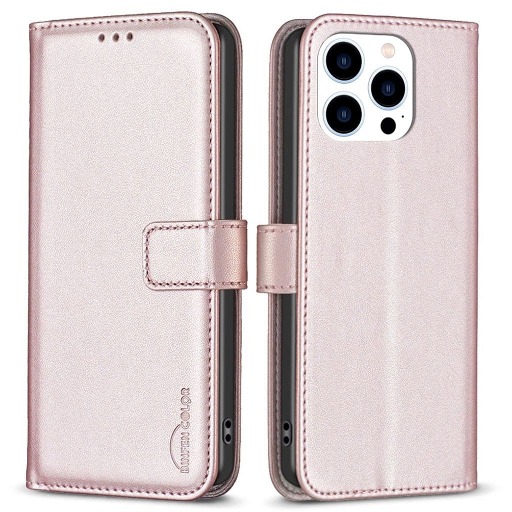 BINFEN COLOR iPhone 16 Pro Max Plånboksfodral – Roséguld