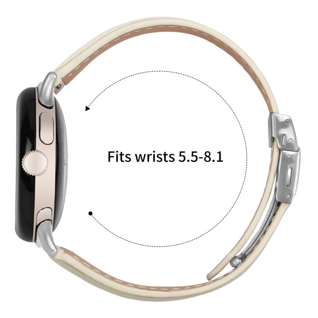 Google Pixel Watch 4 41mm etc. Klockarmband i läder - Beige - Bild 6
