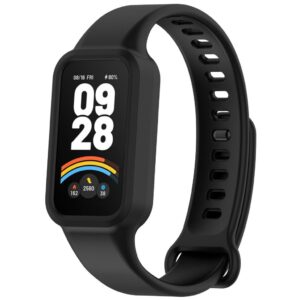 Xiaomi Smart Band 9 Active/Redmi Band 3 Silikonarmband med skal - Svart