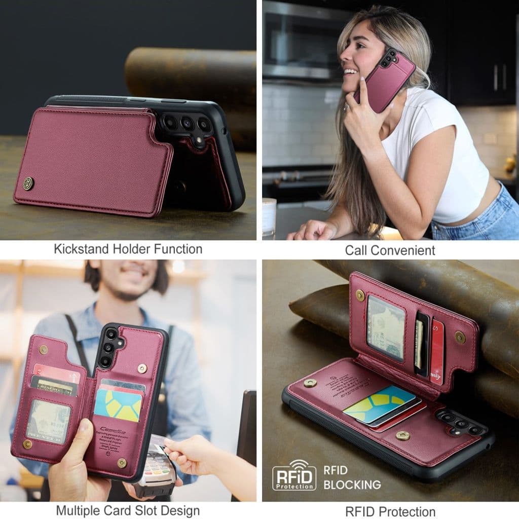 CASEME Samsung Galaxy A36 5G Skal med RFID-blockering - Röd - Bild 12