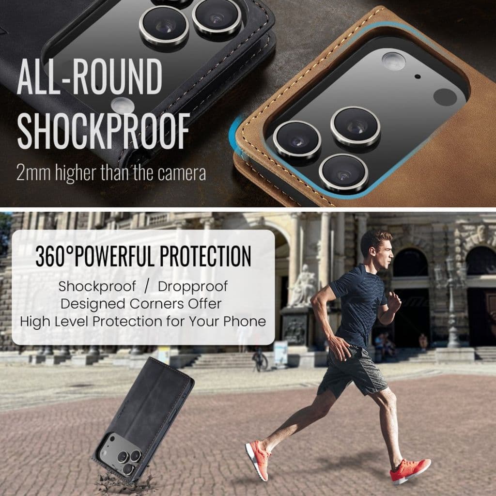 CASEME iPhone Air Plånboksfodral med Kortfack - Svart - Bild 6