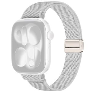 Apple Watch 49/46/44/42mm Smalt Nylonarmband - Ljusgrå
