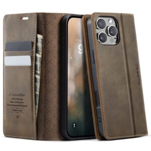 CASEME iPhone 16 Pro Max Plånboksfodral RFID Stativ – Brun
