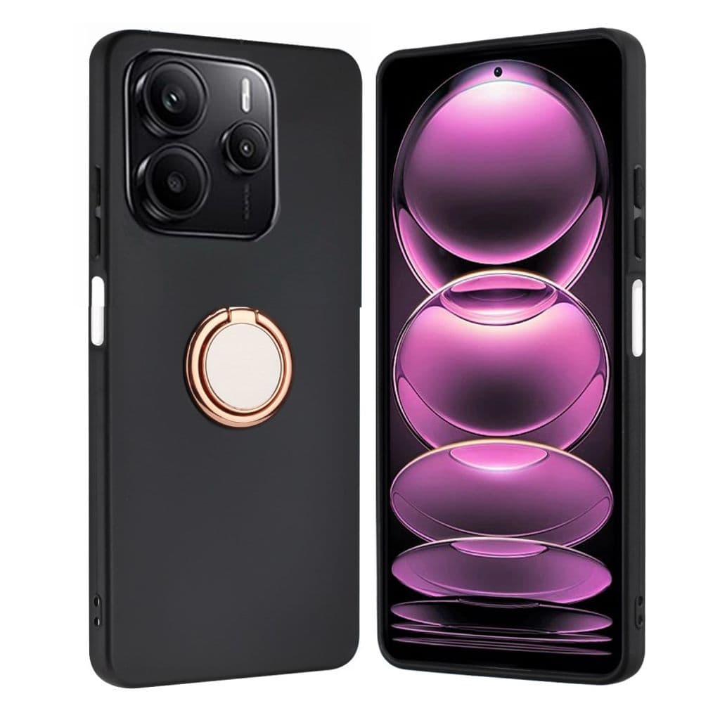 Xiaomi Redmi Note 14 4G Skal med Ringhållare - Roséguld