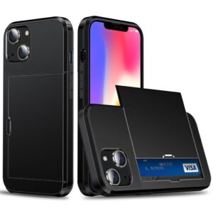 iPhone 14 Skal med glidkortshållare - Svart