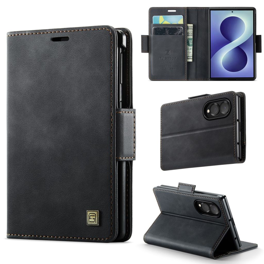AUTSPACE Samsung Galaxy Z Fold8 Plånboksfodral PU-läder RFID-skydd - Svart