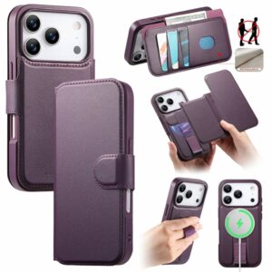 CASENEO iPhone 18 Pro Max/17 Pro Max MagSafe Fodral med avtagbar plånbok och RFID-skydd - Lila