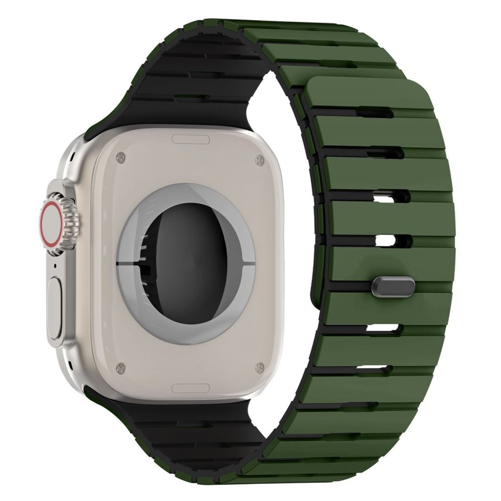Apple Watch 49/46/44/42mm Duotone Silikon Armband - Armögrön/Svart