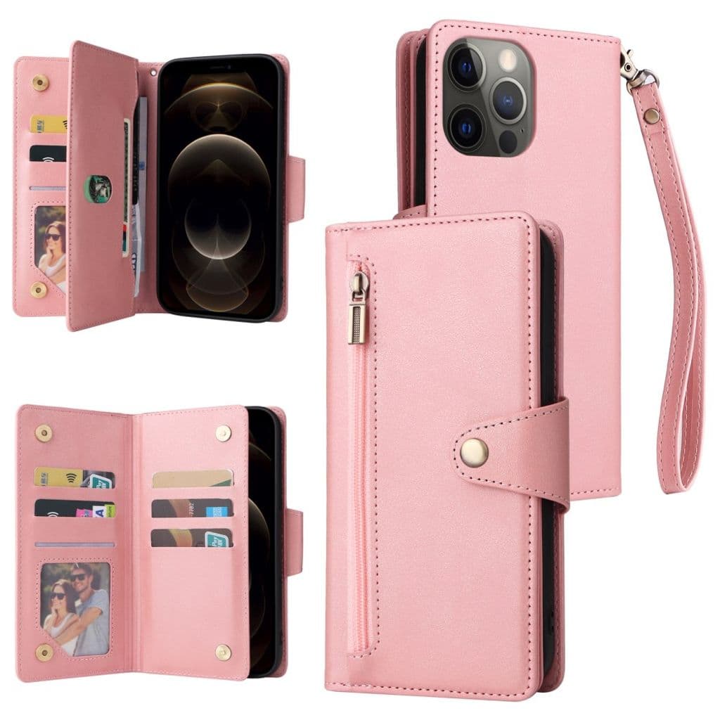 iPhone 12 Pro Max Fodral med Stativ - Roséguld