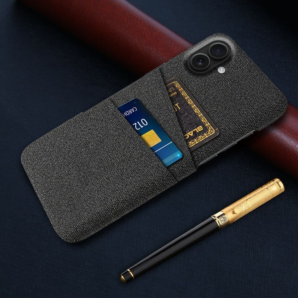 iPhone 17 Skal i Textil med 2 Kortfack - Svart - Bild 5