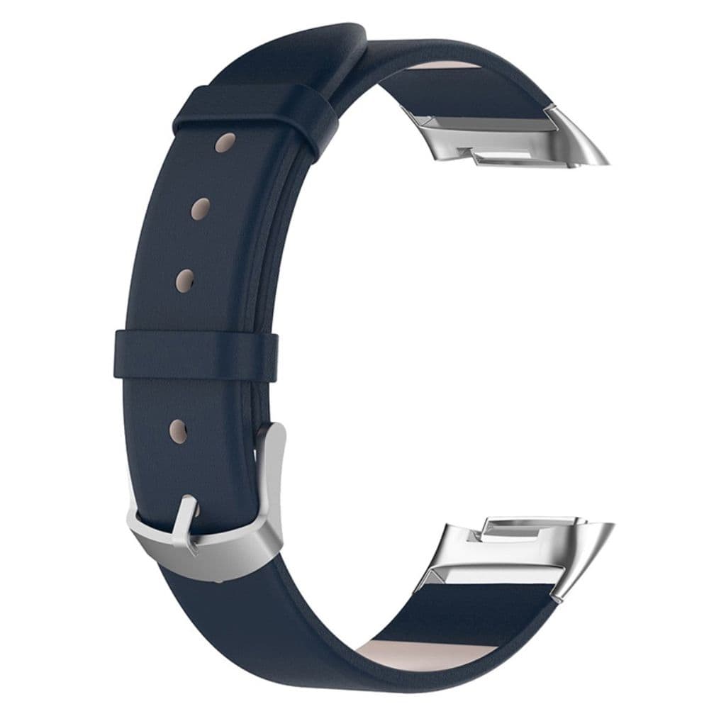 Fitbit Charge 6/5 Klockarmband i läder - Mörkblå