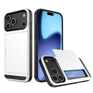 Hybridskal med korthållare till iPhone 18 Pro Max/17 Pro Max - Vit
