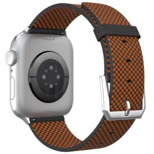 Apple Watch 42/41/40/38mm Justerbart Nylonarmband - Svart/Orange