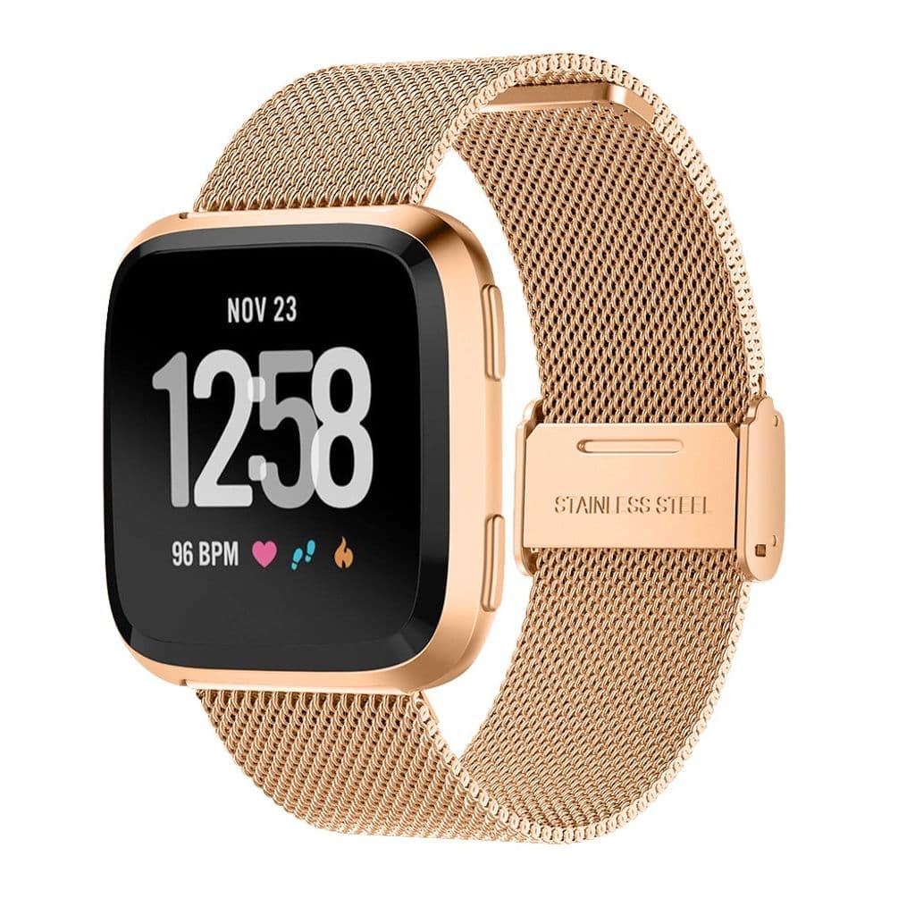 Fitbit Versa / Versa 2 / Lite Klockarmband i rostfritt stål - Roséguld - Bild 2