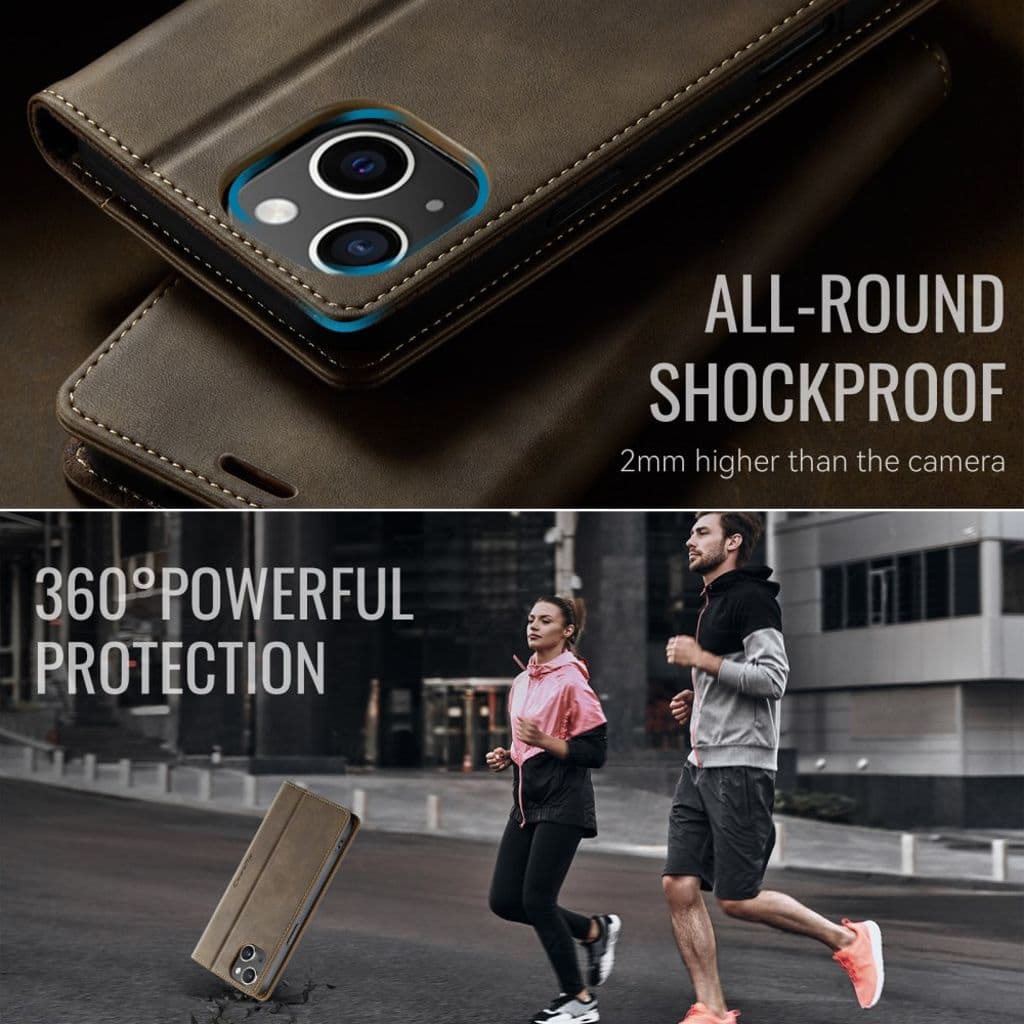 CASEME iPhone 13 mini Plånboksfodral RFID-blockerande – Brun - Bild 6