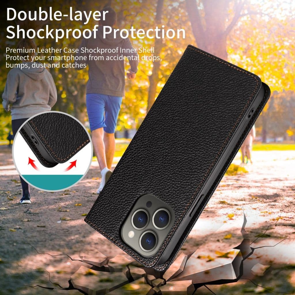 iPhone 14 Pro Max Plånboksfodral RFID-blockerande – Svart - Bild 11