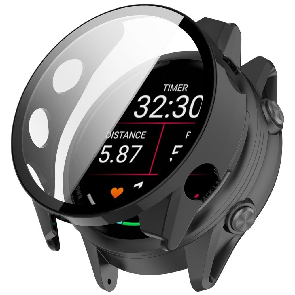 Garmin Forerunner 970 skal med skärmskydd härdat glas - Svart