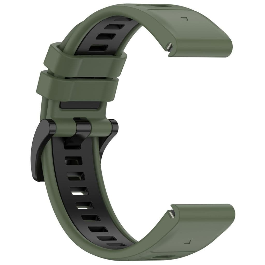 Garmin Fenix 7S/7S Pro/6S etc. Tvåfärgat klockarmband i silikon - Grön/Svart - Bild 3