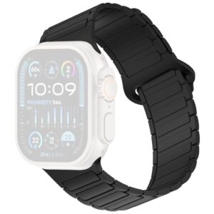 Apple Watch 49/46/44/42mm Silikonarmband med magnetisk loop - Svart