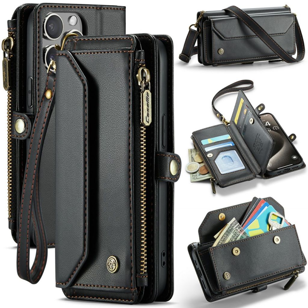 CASEME iPhone 15 Pro Plånboksfodral med RFID-skydd - Svart