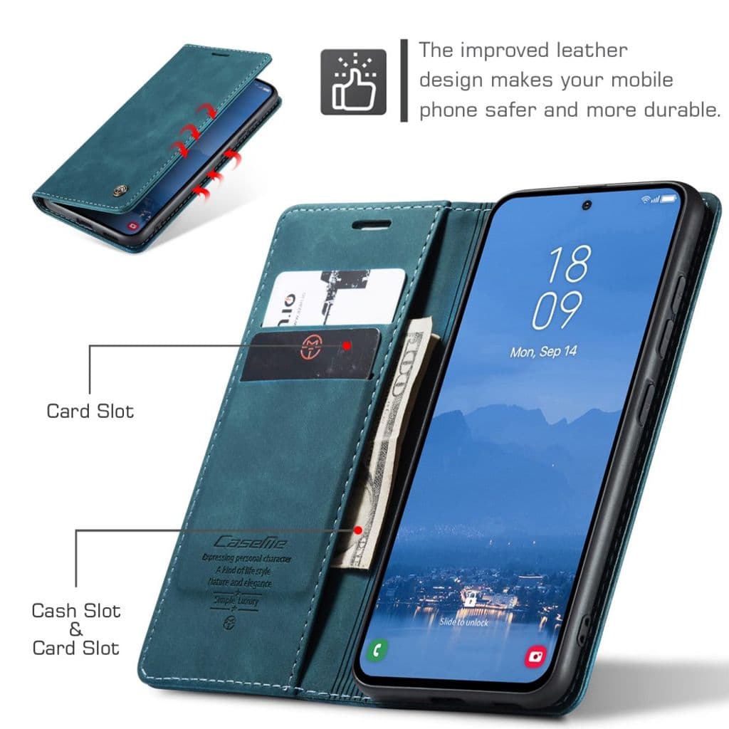 CASEME Samsung Galaxy S25 FE Plånboksfodral med Kortfack - Blå - Bild 3