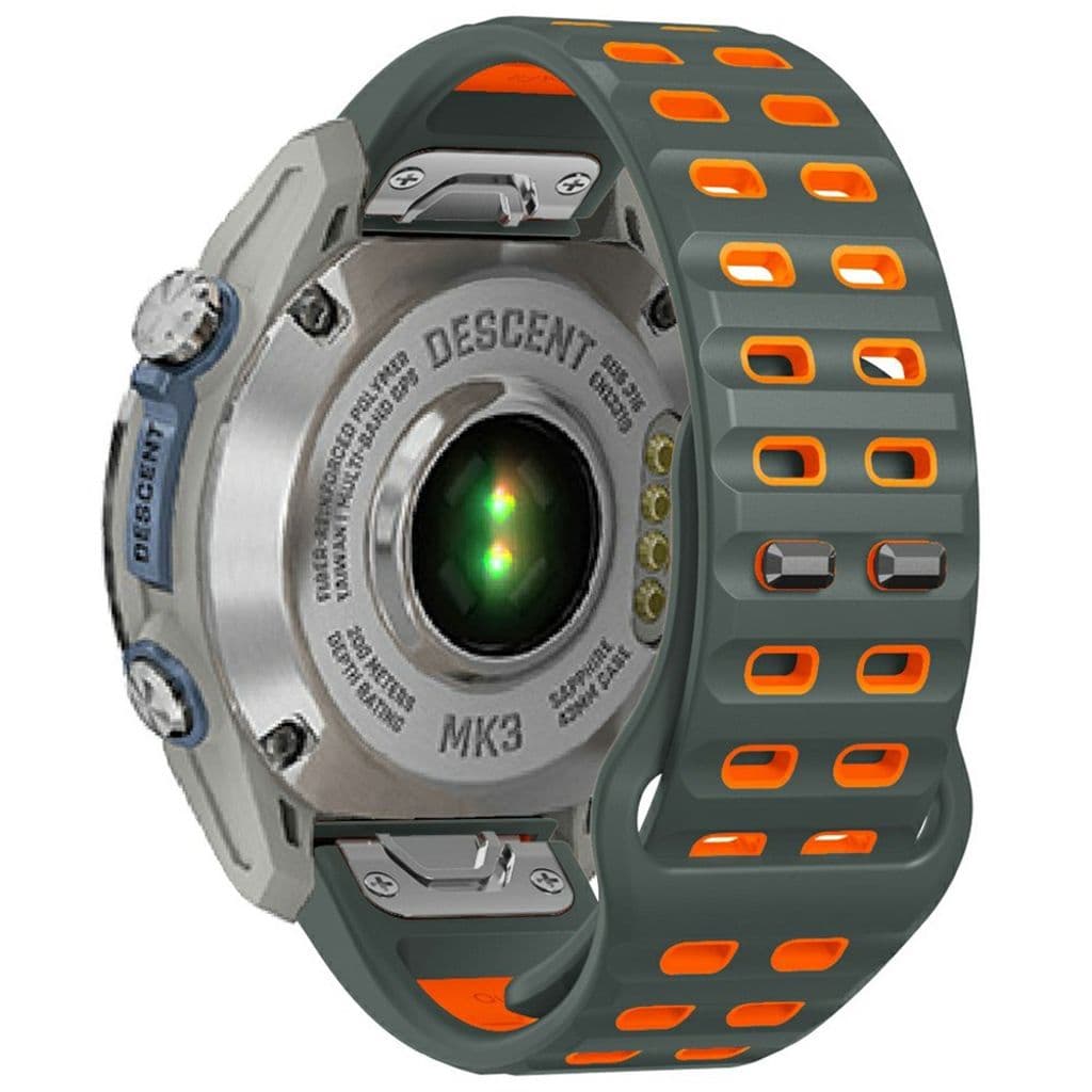 Garmin Fenix 8/E 47mm etc. Tvåfärgat klockarmband i silikon - Grå/Orange