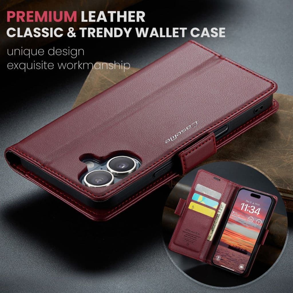 CASEME iPhone 17 Fodral med Kortfack - Röd - Bild 5