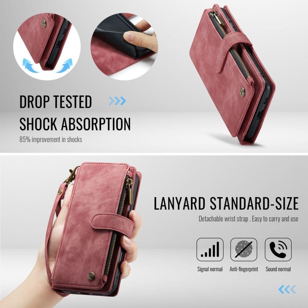 CASEME Samsung Galaxy S25 FE Fodral med Stativ - Röd - Bild 6