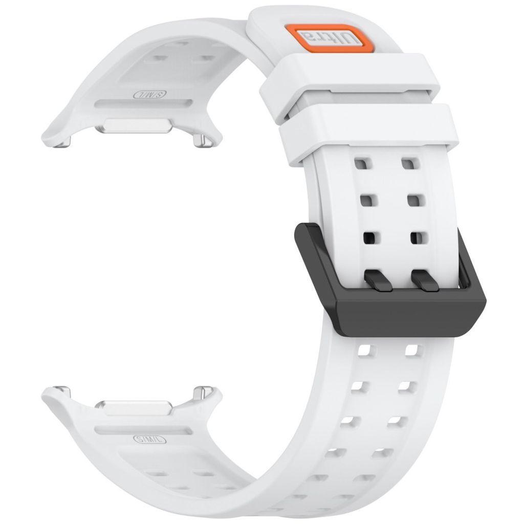 Samsung Galaxy Watch Ultra/Ultra2 Silikonarmband med dubbelt pinnspänne - Vit