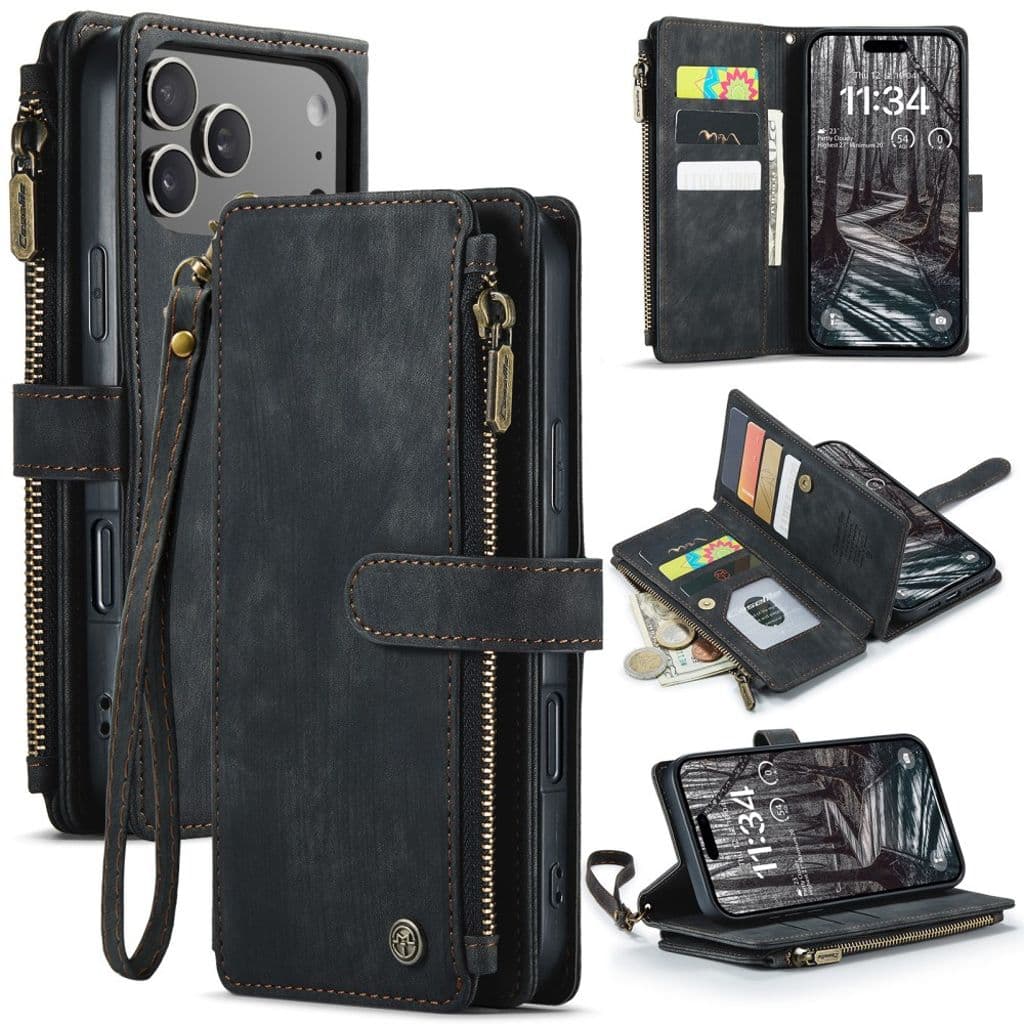 CASEME iPhone 17 Pro Max Fodral med Stativ - Svart