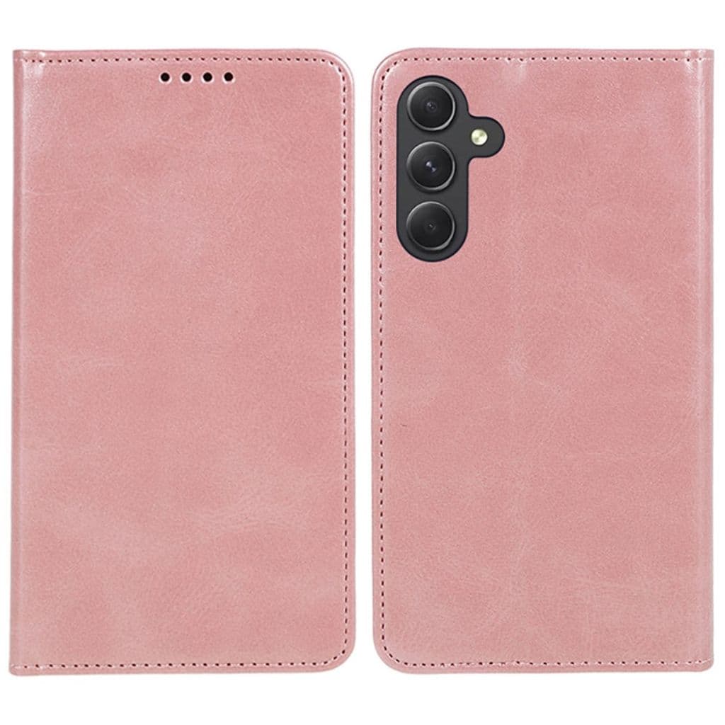 Samsung Galaxy A55 5G Fodral Calf Texture PU-läderskal – Roséguld