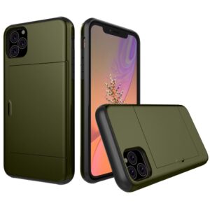iPhone 11 Skal med glidkortshållare - Army Grön