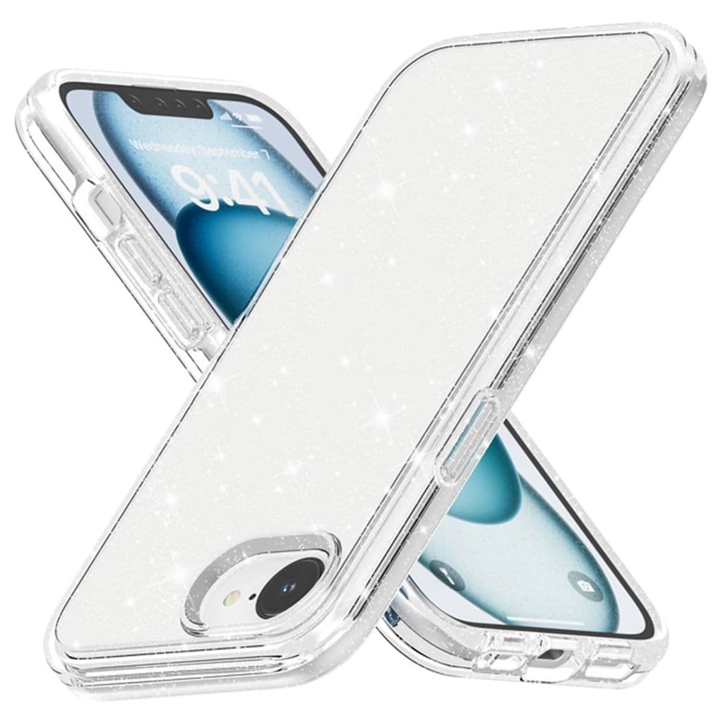 iPhone 16e Skal med Glitter - Transparent